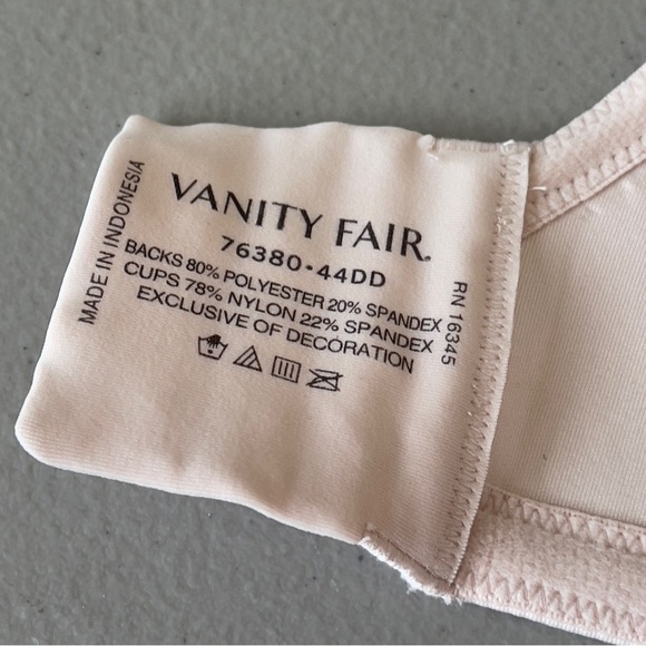 Vanity Fair Women 44DD Plus Beauty Back Full Figure Underwire Smoothing Bra NWT - Picture 4 of 8